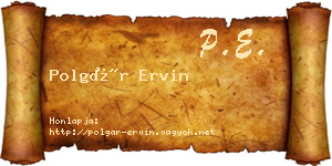 Polgár Ervin névjegykártya